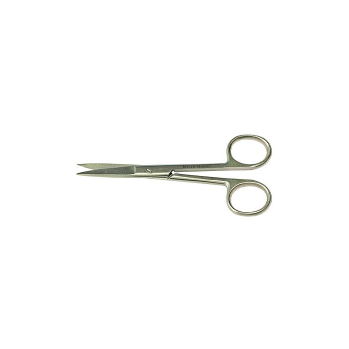 EM-Tec S11 microscopy lab scissors, sharp tips, straight, 110mm, 410 st. st.