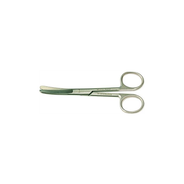 EM-Tec B11C microscopy lab scissors, blunt tips, curved, 110mm, 410 st. st.