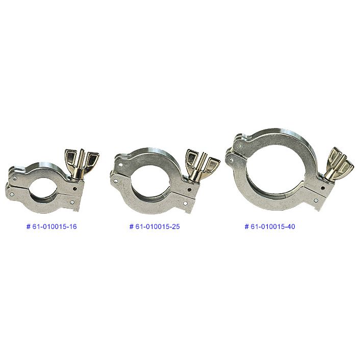 DN16KF quick release hinged wing nut clamp, aluminium